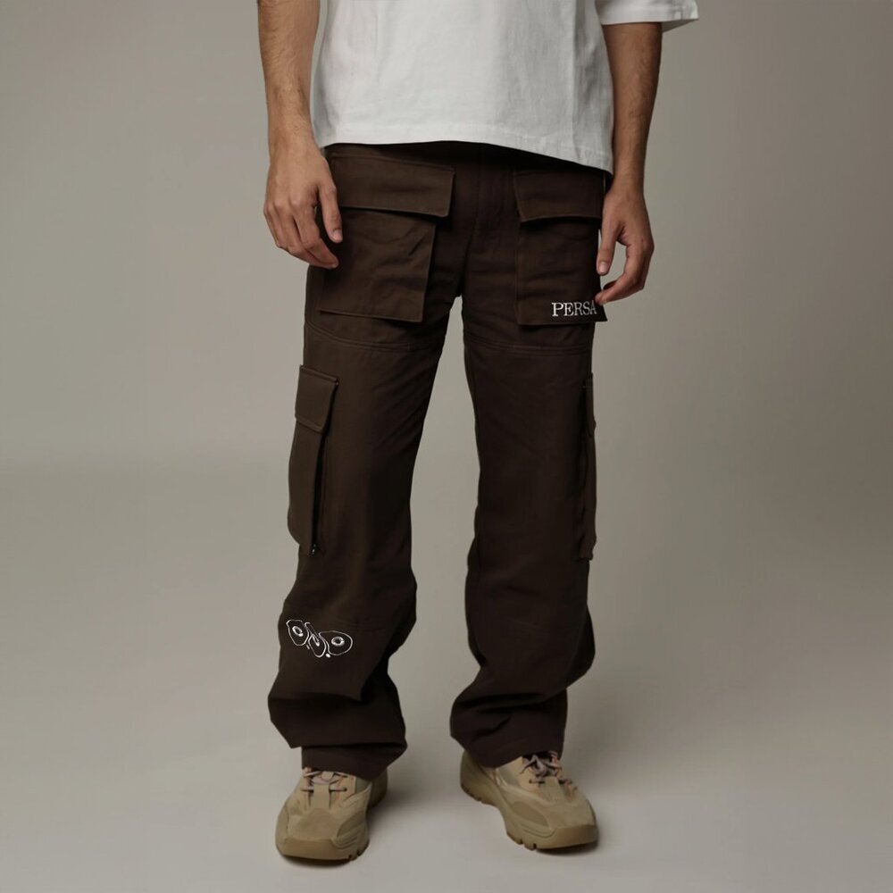 Persa Cyclic Theory Men’s Cargo Pants Brown Size M Streetwear Balkan Utility